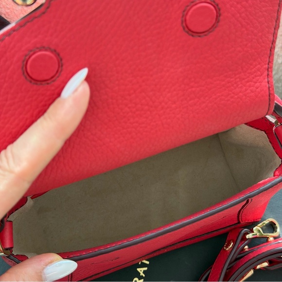 Strathberry Mosaic Nano in Raspberry with Burgundy Stitch (new in a box) - Picture 9 of 15